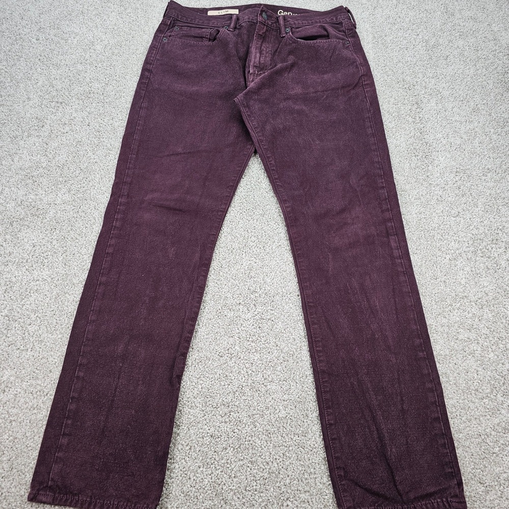 GAP 1969 Mens‎ Slim Fit Burgundy Wash Jeans Size 33x32
